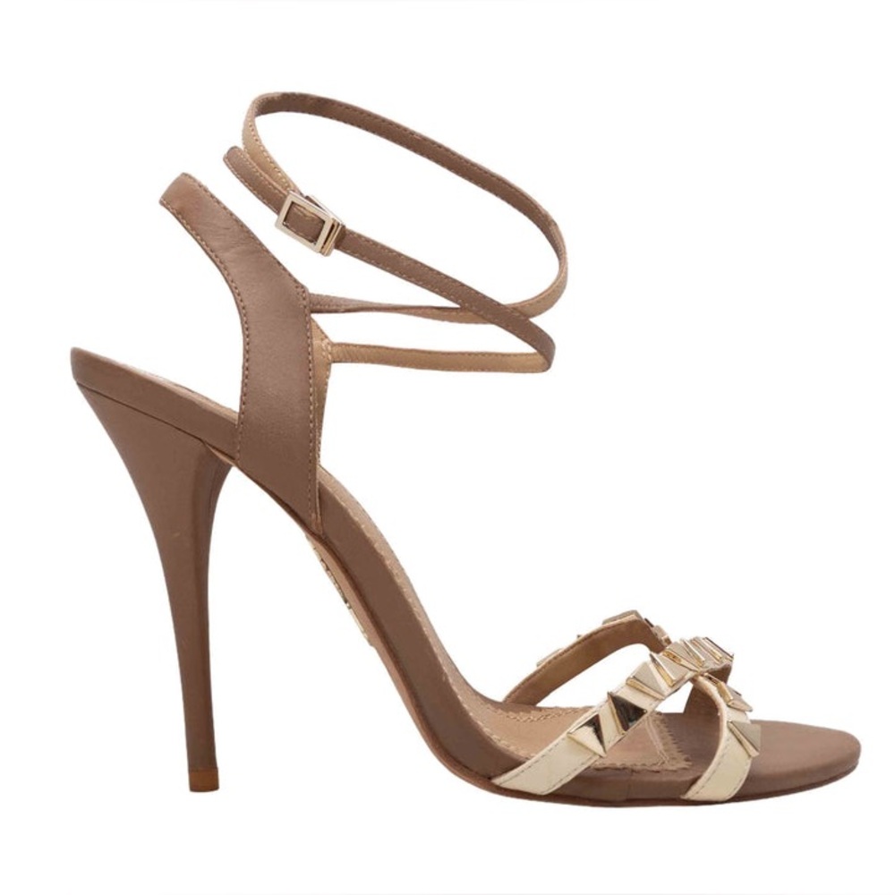 AQUAZZURA STUDDED HEELED SANDALS SIZE 39.5